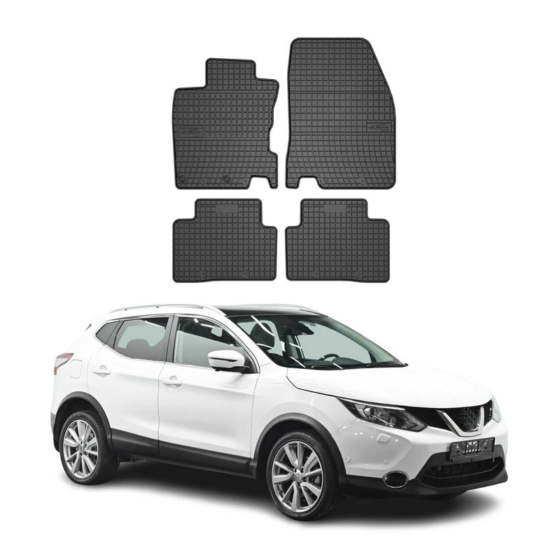 OMAC Gummi Fußmatten für Nissan Qashqai J11 2014-2021 Automatten Schwarz 4x