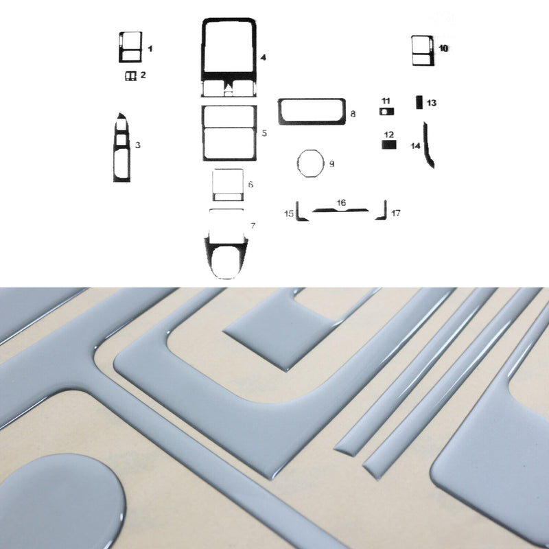 Innenraum Dekor Cockpit für VW Touran 2010-2015 Aluminium Optik 17tlg