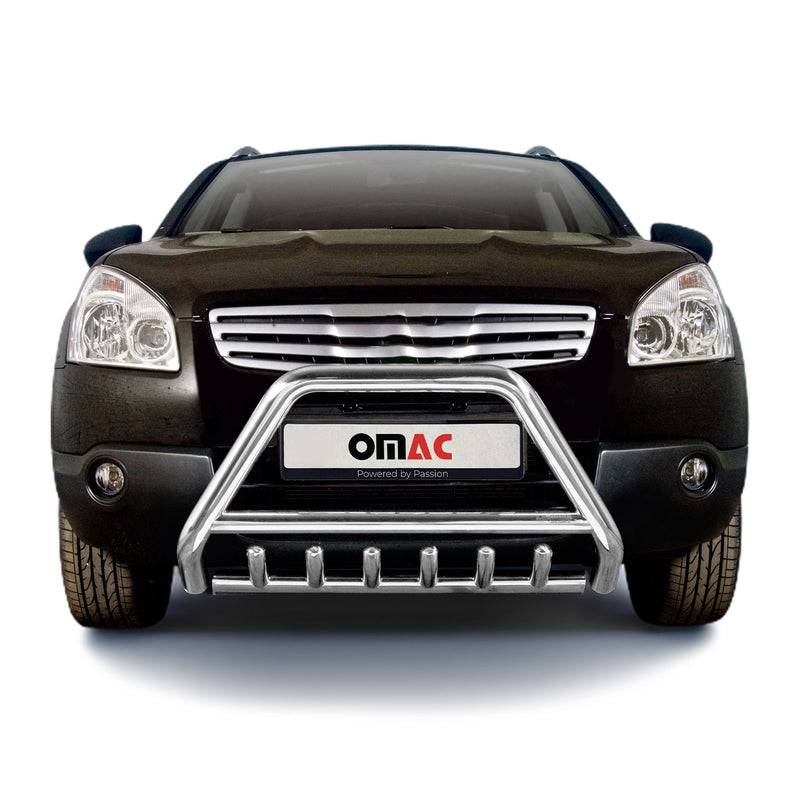 Frontbügel Frontschutzbügel für Nissan Qashqai +2 2007-2010 mit ABE Stahl Silber