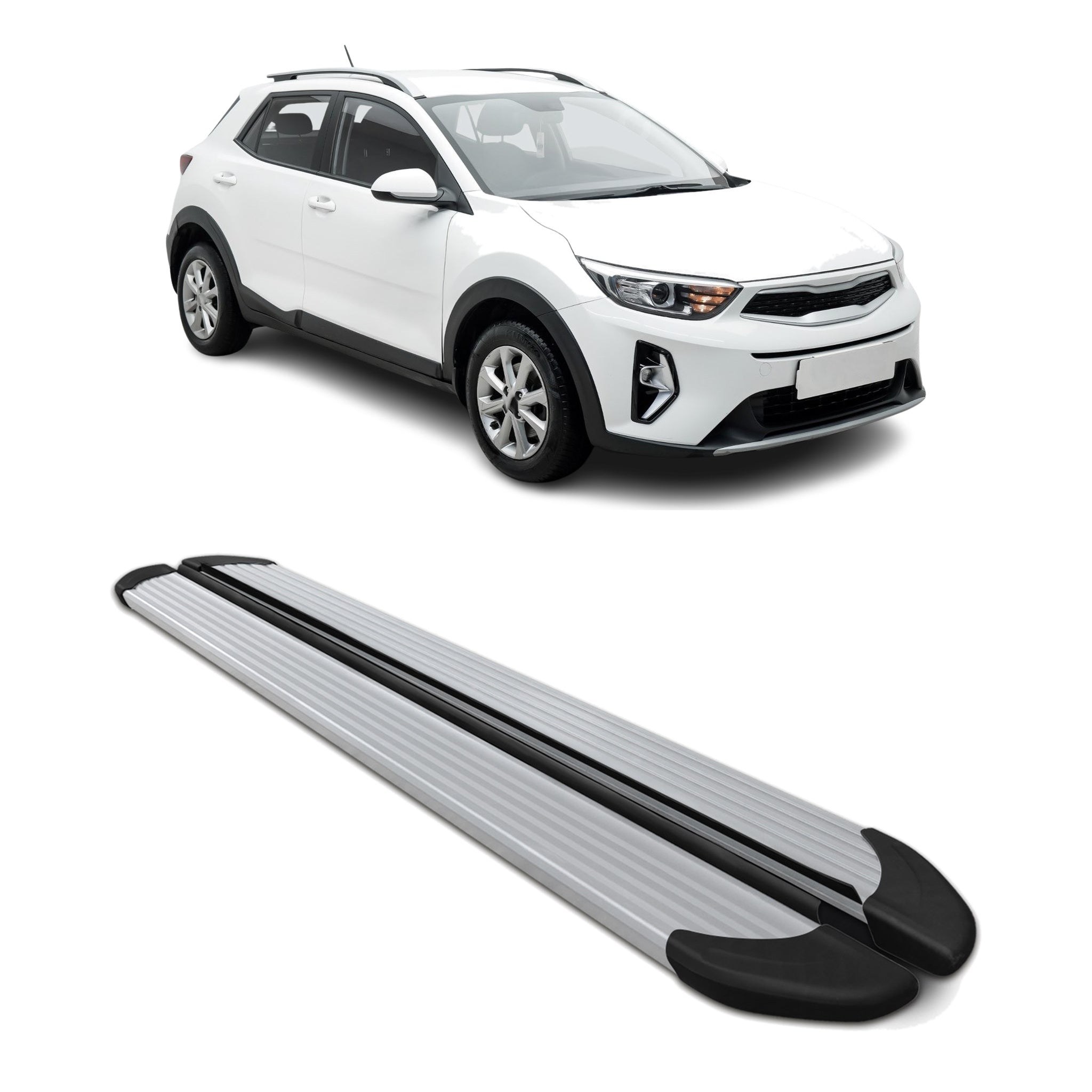 Seitenschweller Trittbretter Schweller für Kia Stonic 2017-2026 Aluminium Silber