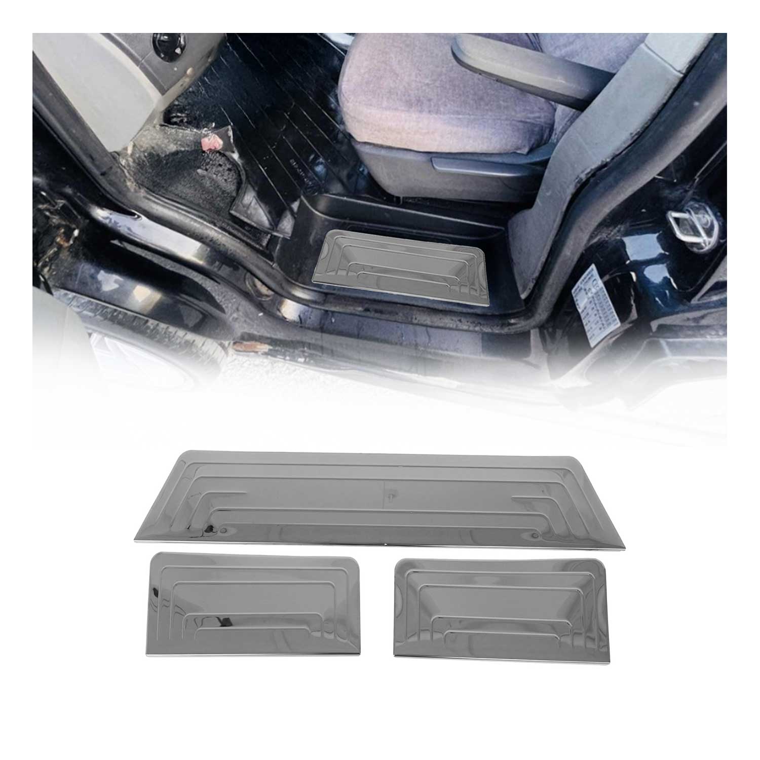 Einstiegsleisten Türschweller für VW Transporter T5 2003-2015 Chrom Dunkel 3x