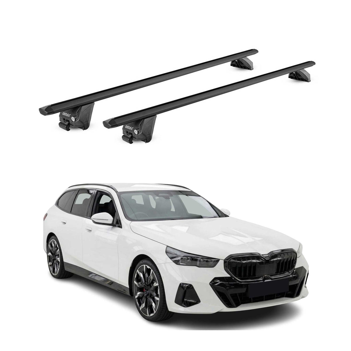 Dachträger für BMW 5er G61 Touring 2024-2026 100kg Aluminium Schwarz 2 tlg ABE