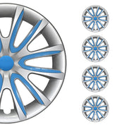 4x Radblenden Radkappen Radzierblenden 14" Zoll Stahlfelgen Grau Blau