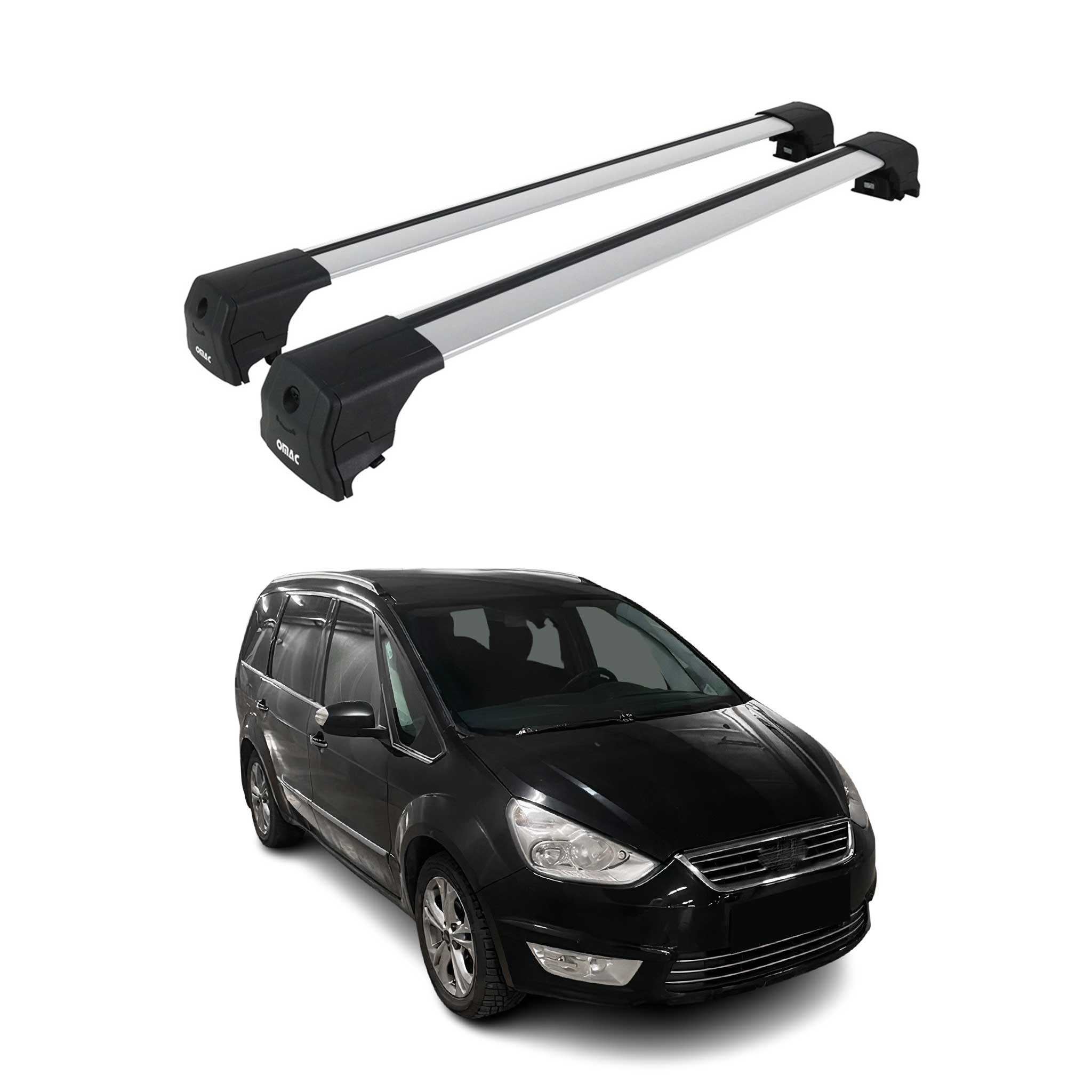 Dachträger Grundträger für Ford Galaxy 2006-2015 Silber Alu 2 tlg