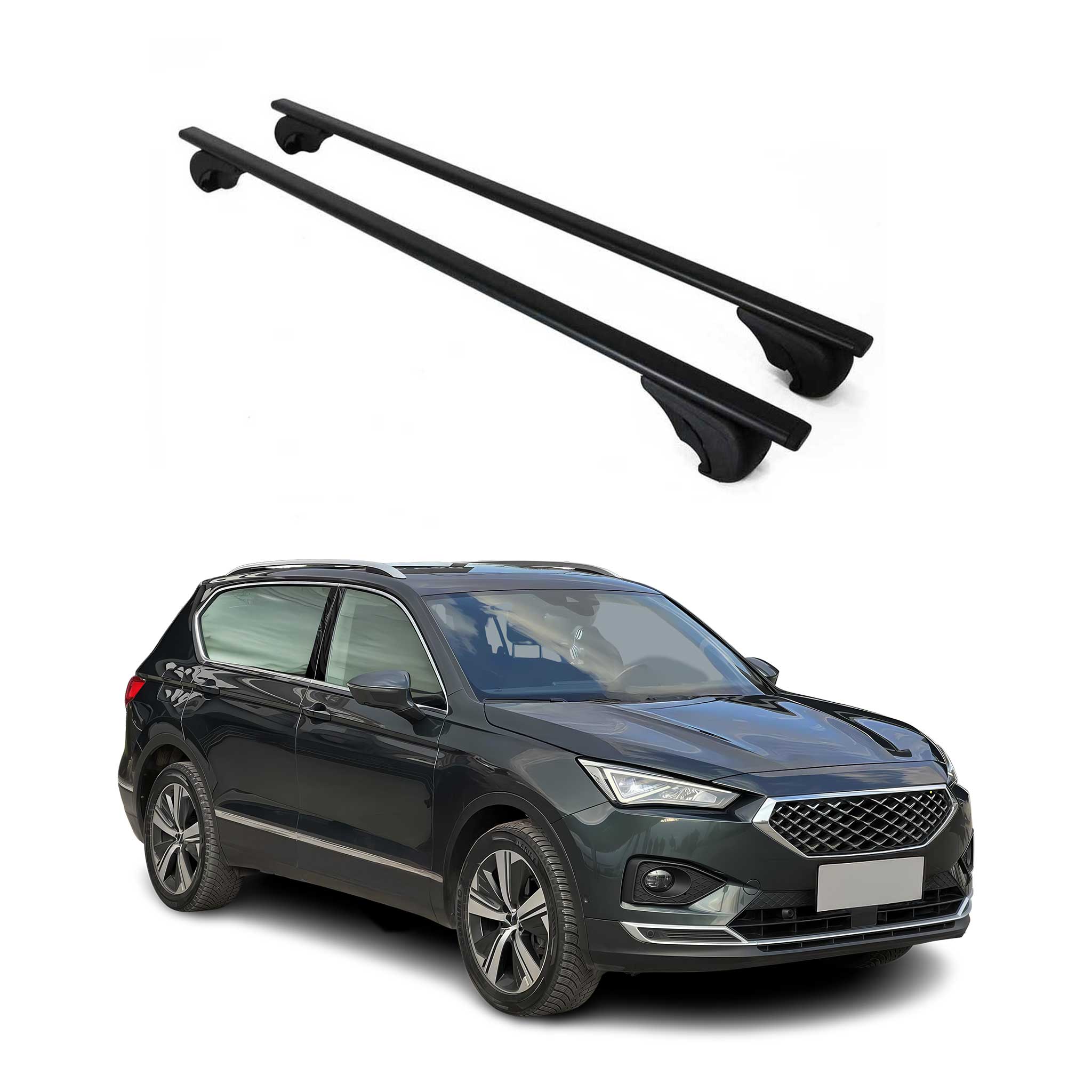 Dachträger Grundtäger für Seat Tarraco 2018-2024 75kg Metall Schwarz 2 tlg