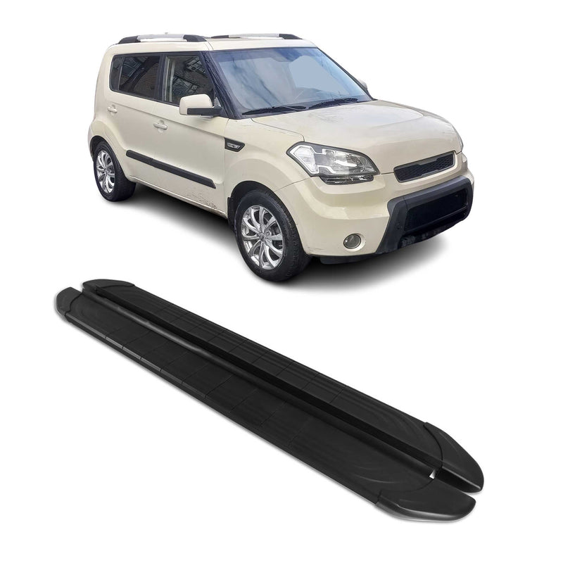 Trittbretter Seitenschweller für Kia Soul 2008-2015 Aluminium Schwarz 2tlg