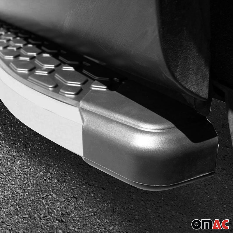 Alu Trittbretter Seitenschweller für VW Amarok DoubleCab 2010-2022 Schwarz Grau