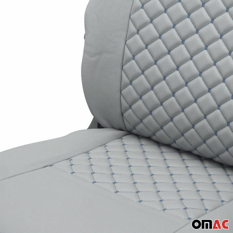 Schonbezüge Sitzbezüge für VW Transporter T5 2003-2015 Leder Grau Blau 2+1