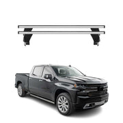 Menabo Dachträger Grundtäger für Chevrolet Silverado IV 2019-26 4 Tür Silber 2x