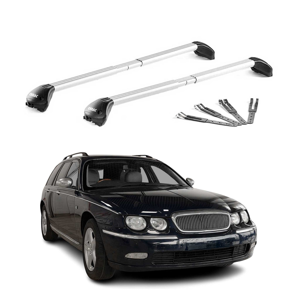 Dachträger Grundtäger für Rover 75 Kombi 1998-2005 100kg Aluminium Grau 2x ABE
