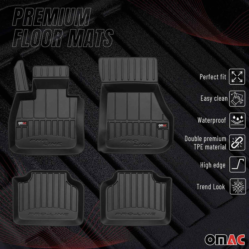 OMAC Gummi Fußmatten für BMW 2er Active Tourer F45 2014-2021 Premium Schwarz 4x