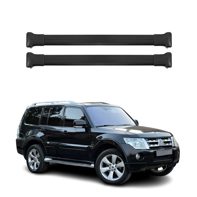 Dachträger Grundtäger für Mitsubishi Pajero 2006-2021 75kg Alu Schwarz 2 tlg