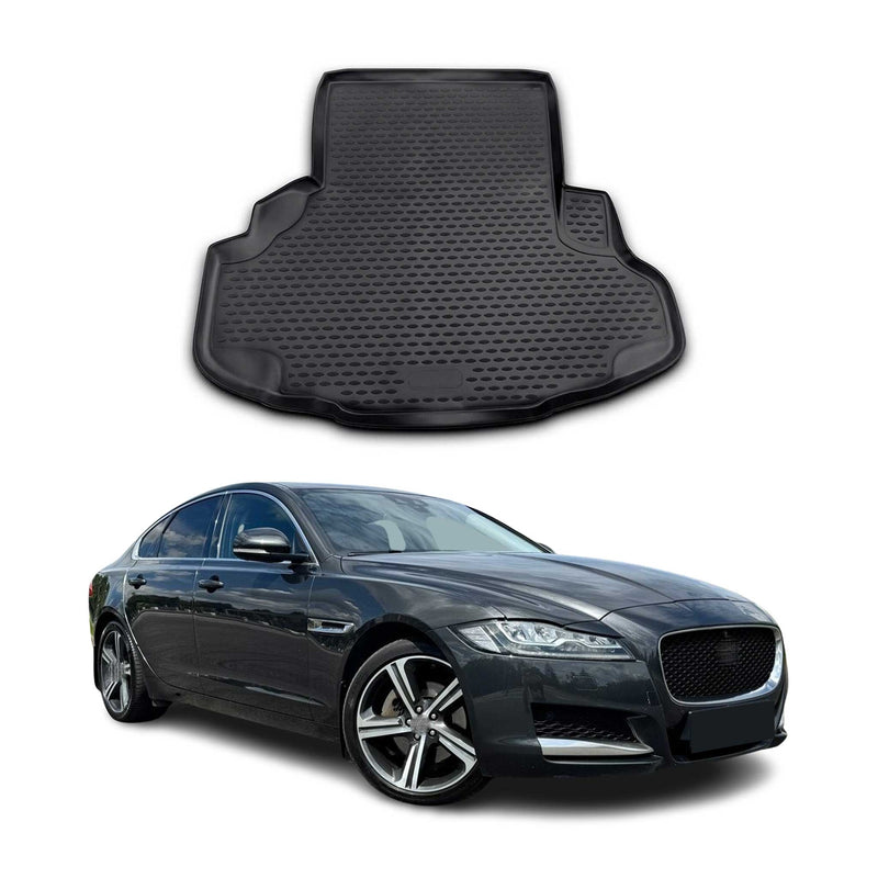 Kofferraummatte Kofferraumwanne für Jaguar XF V8 2009-2020 Gummi TPE Schwarz