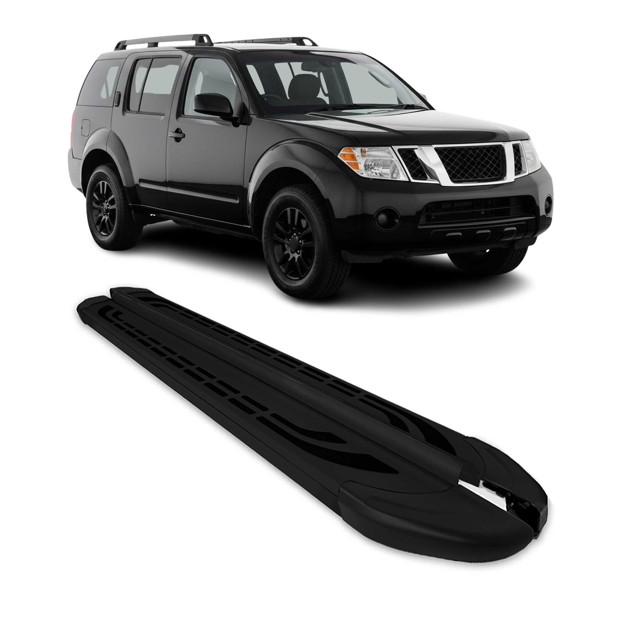 Trittbretter Seitenschweller Seitenbretter für Nissan Patrol 2010-24 Alu Schwarz