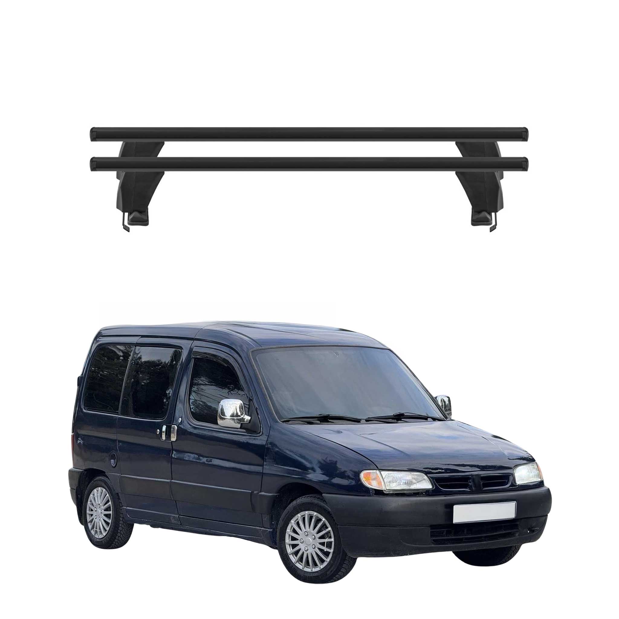 Menabo Dachträger Grundtäger für Citroen Berlingo 1996-2008 50kg Alu Schwarz 2x