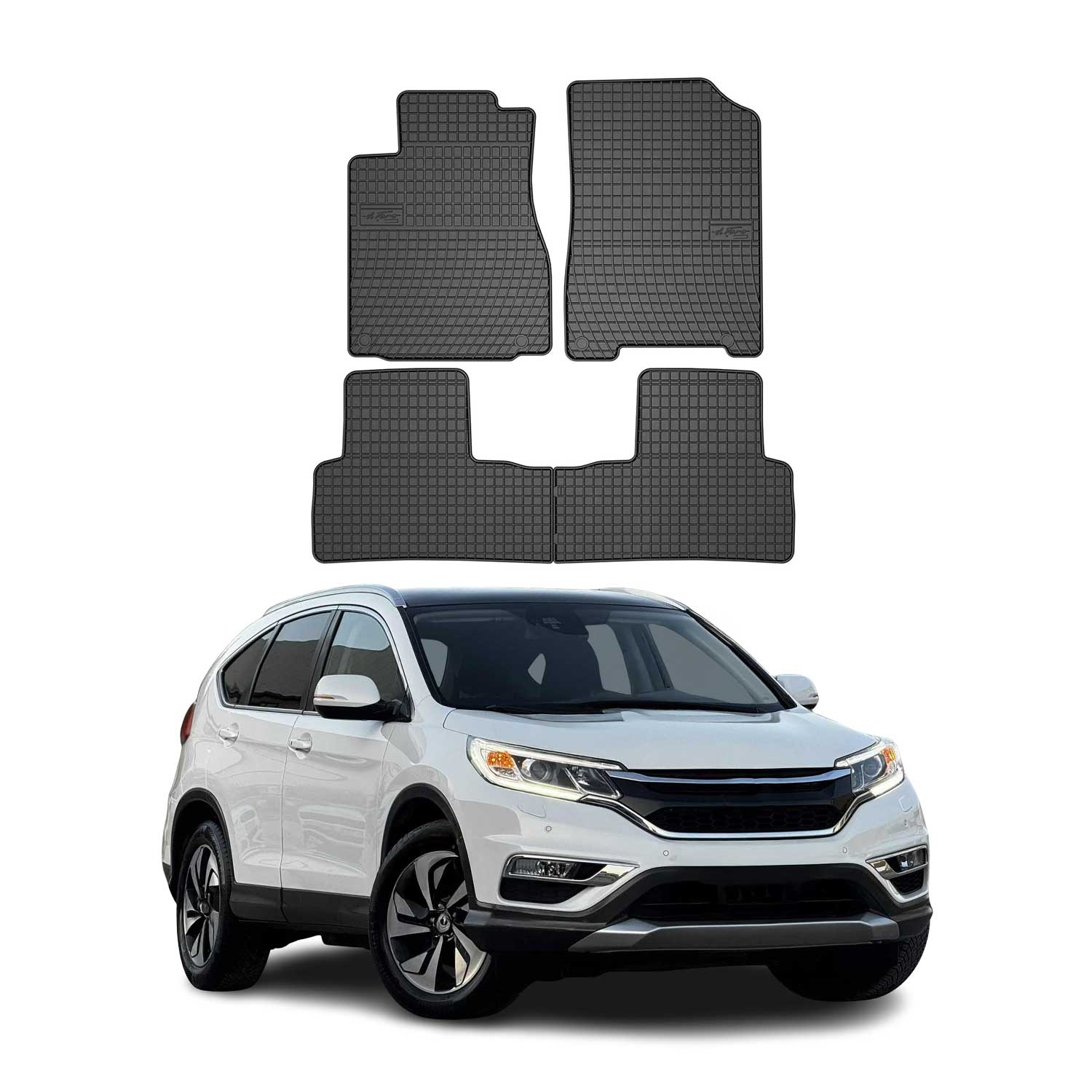 OMAC Gummi Fußmatten für Honda CRV 2012-2018 Automatten Gummi Schwarz 4tlg