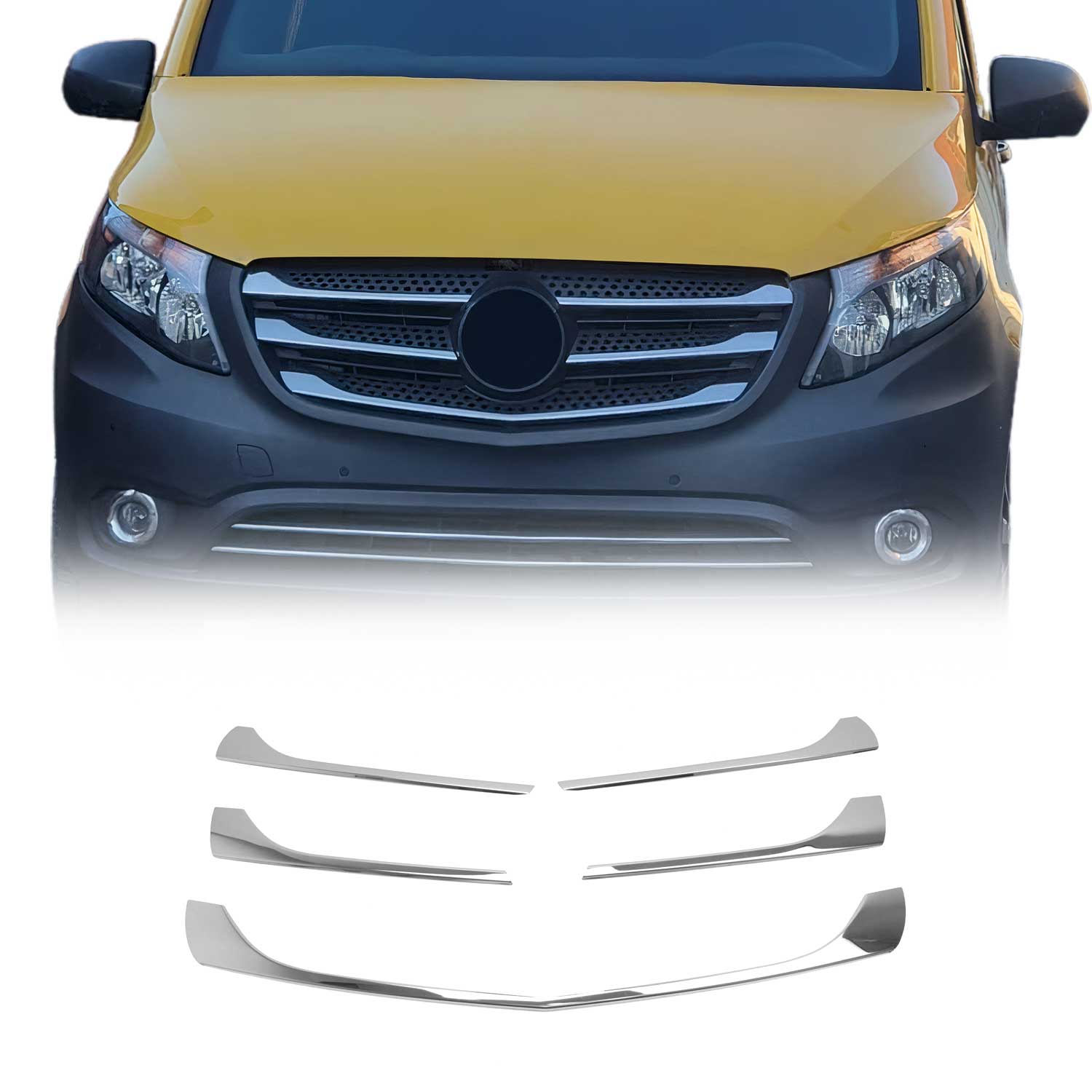 Kühlergrill Leisten Grillleisten für Mercedes Vito W447 2014-2019 Chrom 5x