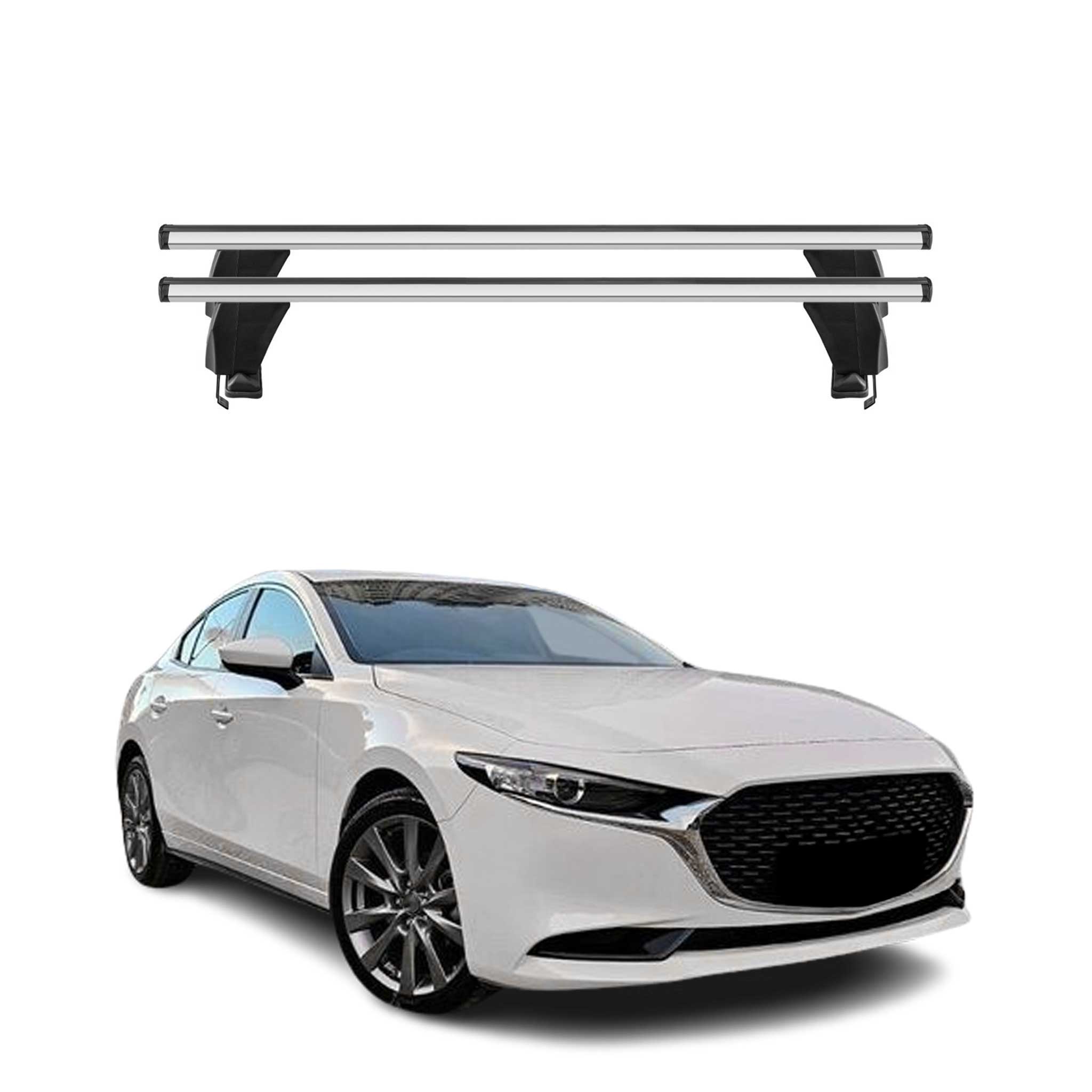 Menabo Dachträger Grundtäger für Mazda 3 BP 2019-2026 50kg Alu Silber 2 tlg