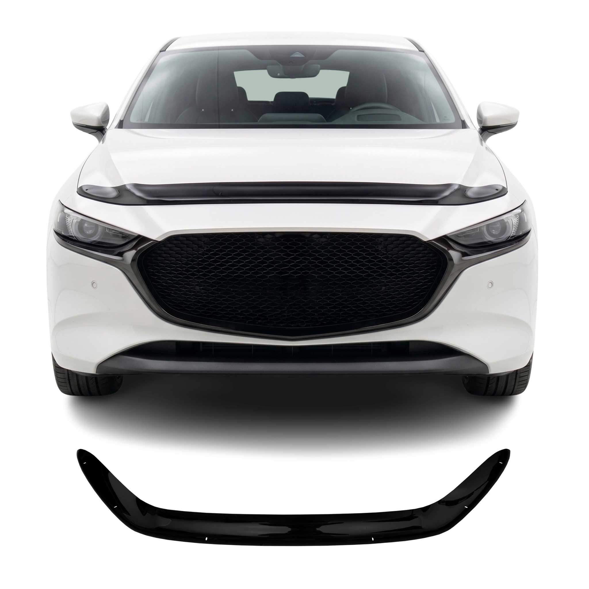 Motorhaube Deflektor Insektenschutz für Mazda 3 2019-2026 Schrägheck Dunkel