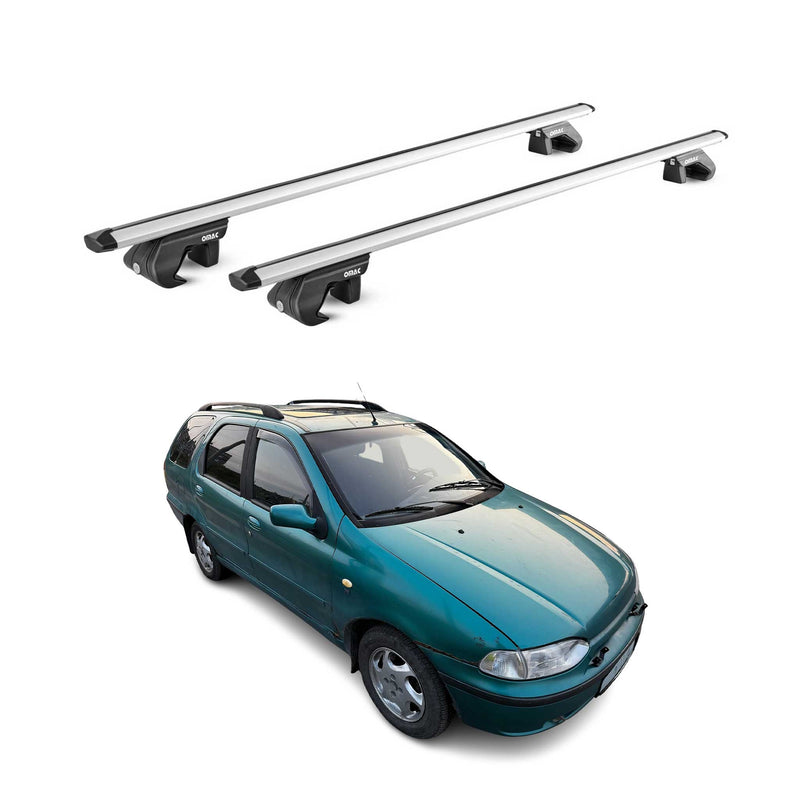 Dachträger Grundtäger für Fiat Palio WeekEnd 1996-2007 90kg Alu Silber 2 tlg ABE