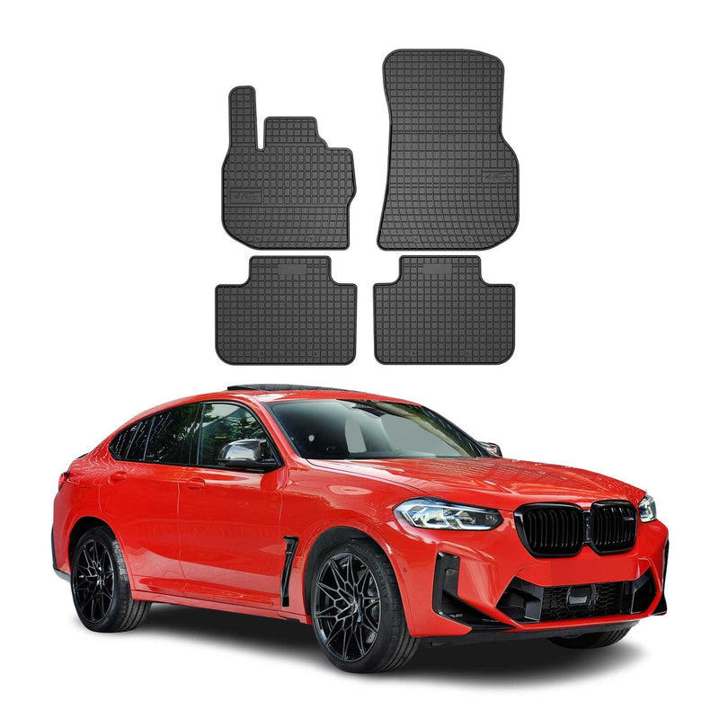 OMAC Gummi Fußmatten für BMW X4 G02 2018-2025 Automatten Gummi TPE Schwarz 4tlg