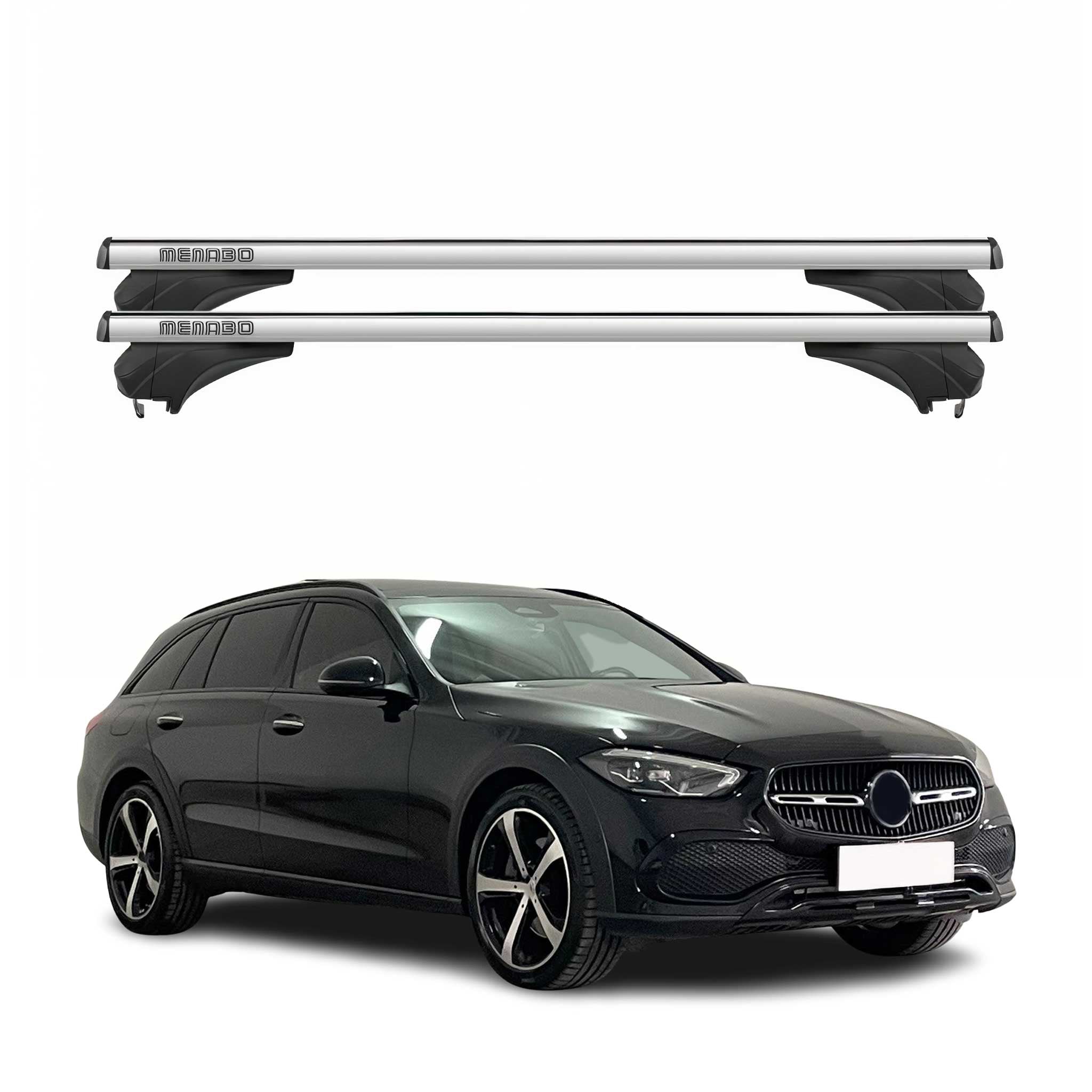 Menabo Dachträger für Mercedes C Klasse Kombi S206 2021-2026 Aluminium Silber 2x