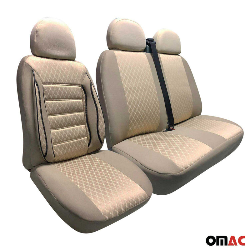 Sitzbezüge Schonbezüge Sitzschoner für Renault Trafic 2001-2014 Beige 2+1 Vorne