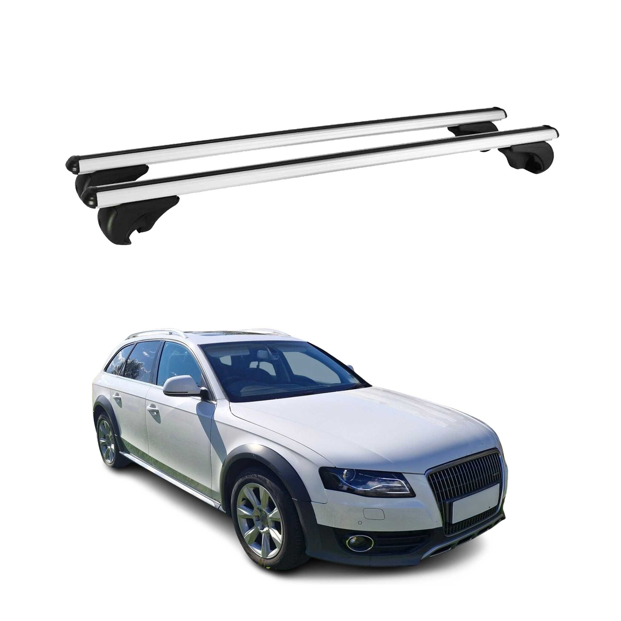 Dachträger Grundtäger für Audi A4 B8 Allroad 2009-2015 75kg Alu Silber 2 tlg
