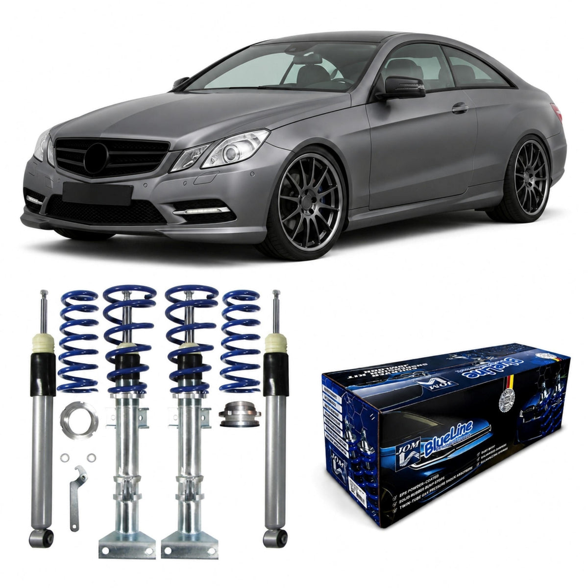 JOM BlueLine Gewindefahrwerk für Mercedes E-Klasse Coupé 207 05/09- nur für Heckantrieb