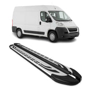 Trittbretter Seitenschweller für Citroen Jumper 2006-2013 Mittel L2 Alu Schwarz