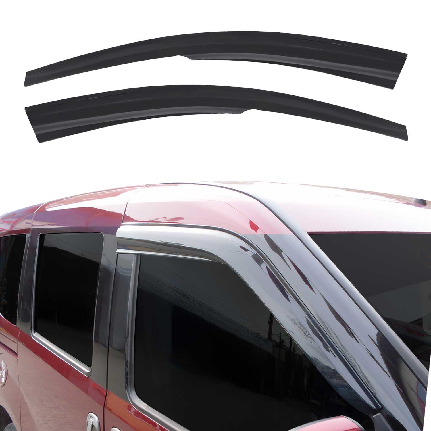 2x Windabweiser Regenabweiser für Opel Combo C 2001-2011 Acryl Dunkel