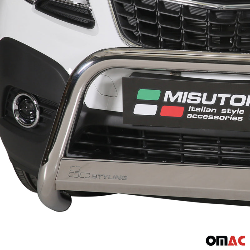 Frontbügel Frontschutzbügel für Opel Mokka 2012-2016 ø63mm Stahl Silber Schutz