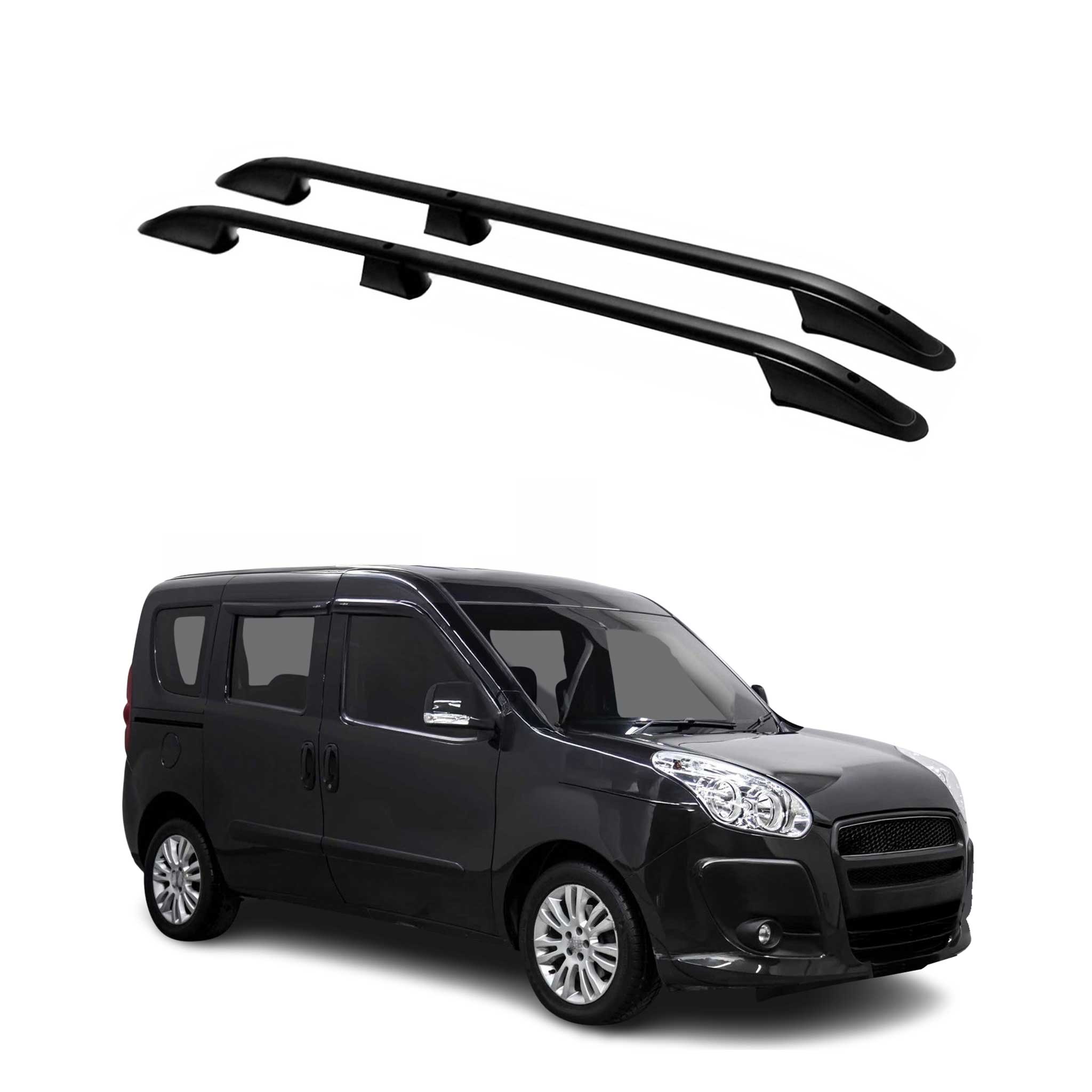 Dachreling Dachgepäckträger für Opel Combo D Fiat Doblo 2010-2021 Kurzer Schwarz