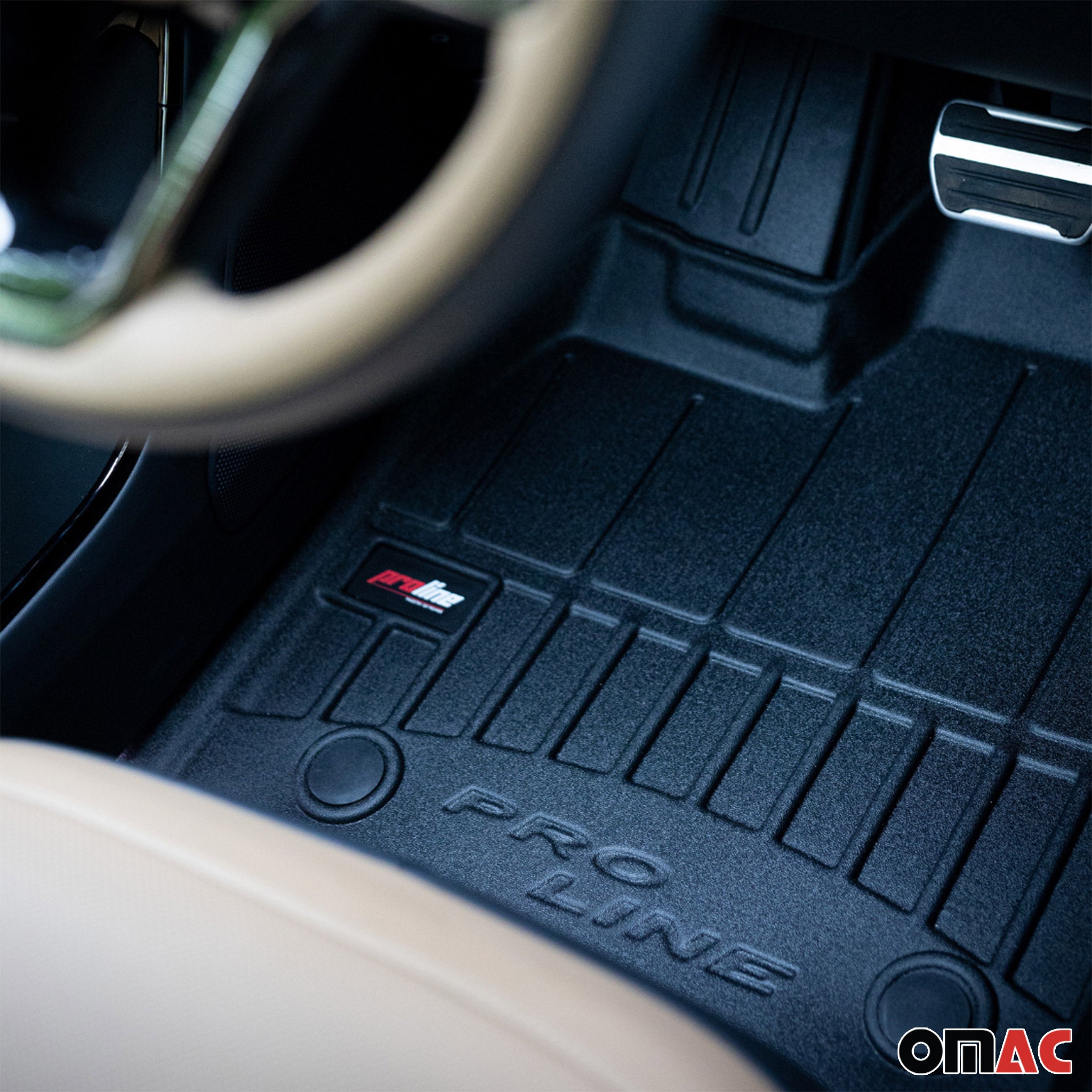 OMAC Gummi Fußmatten für Opel Meriva 2003-2010 Premium TPE Automatten Schwarz 3x