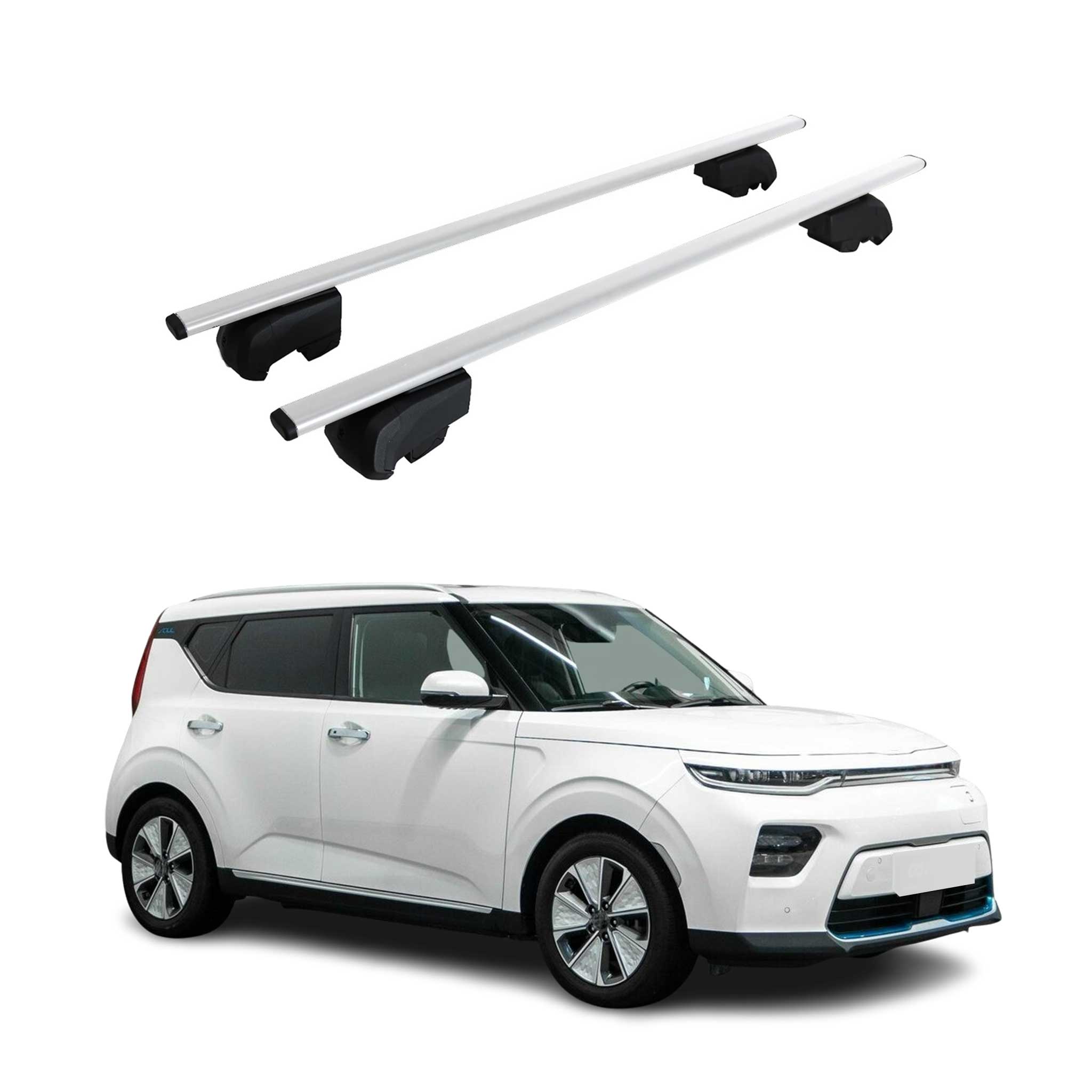 Dachträger Grundträger für Kia Soul EV 2020-2023 Metall Silber ABE 2x