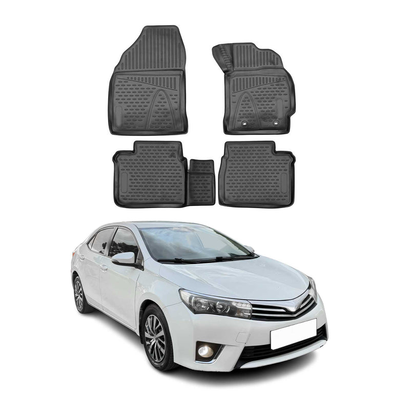 OMAC Gummimatten Fußmatten für Toyota Corolla 2013-2025 RHD TPE Schwarz 4x