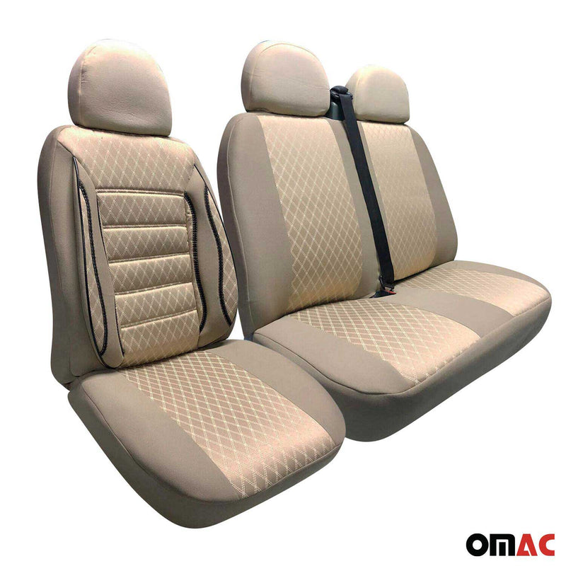 Sitzbezüge Schonbezüge Sitzschoner für Citroen Jumper 2014-2024 Beige 2+1 Vorne