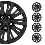 16 Zoll Universal Radkappen Radblenden Radzierblenden Matte Schwarz ABS 4 Stück