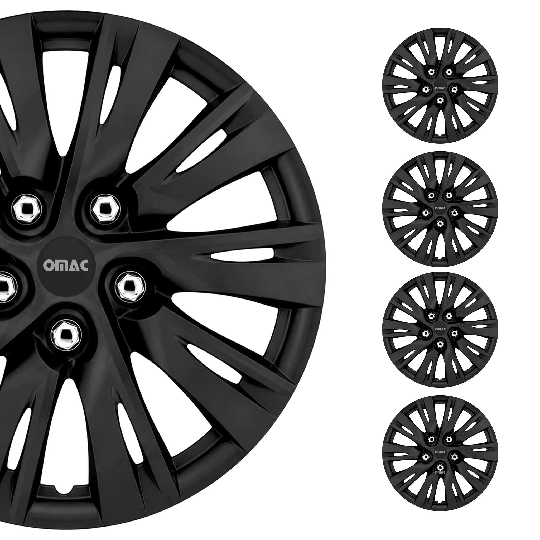 16 Zoll Universal Radkappen Radblenden Radzierblenden Matte Schwarz ABS 4 Stück