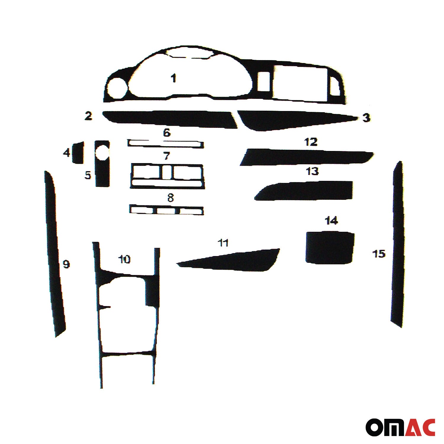 Innenraum Dekor Cockpit für Audi A6 Limo Alload Avant 2004-2011 Wurzelholz Optik