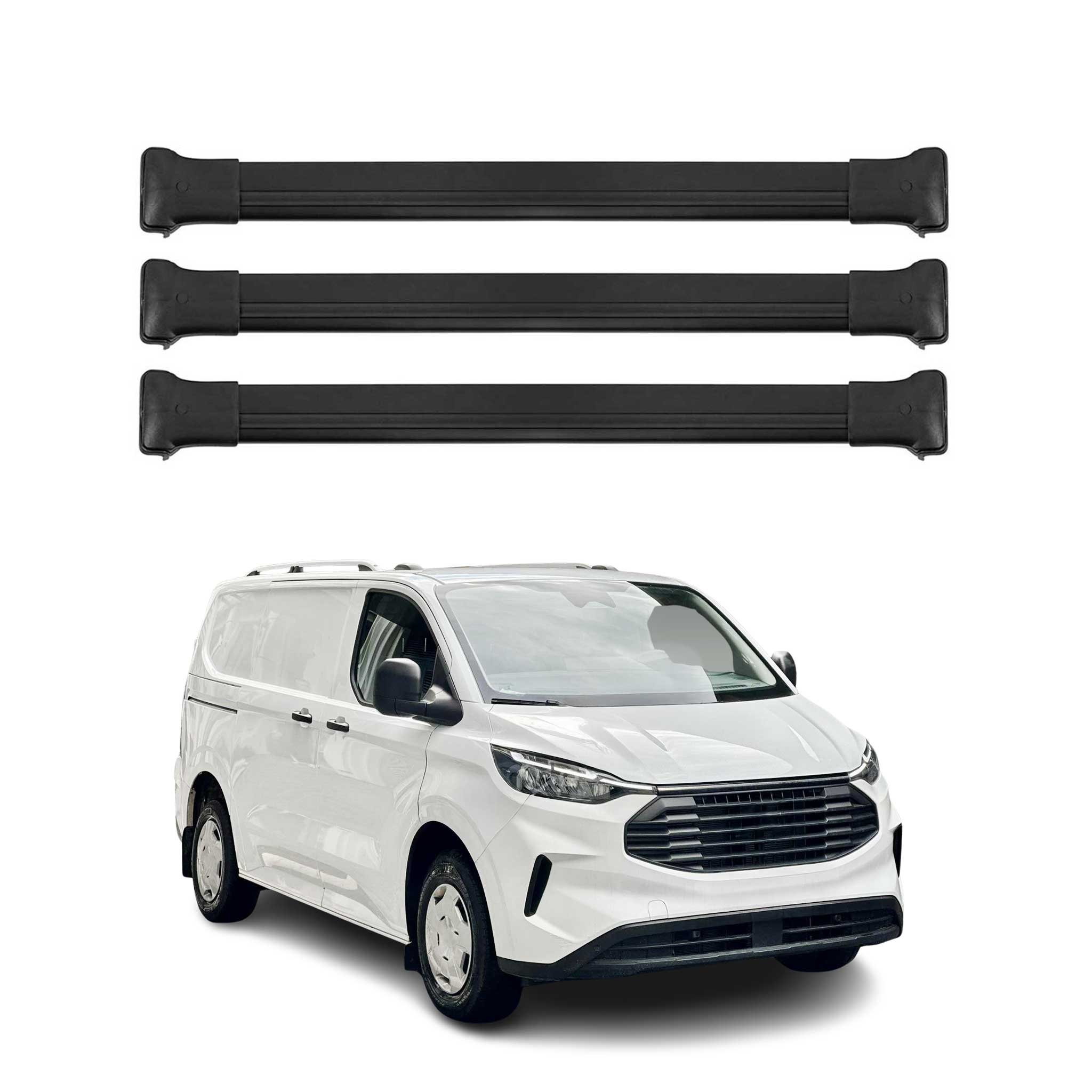 Dachträger für Ford Transit Custom / Tourneo Custom 2023-2026 Alu Schwarz 3x