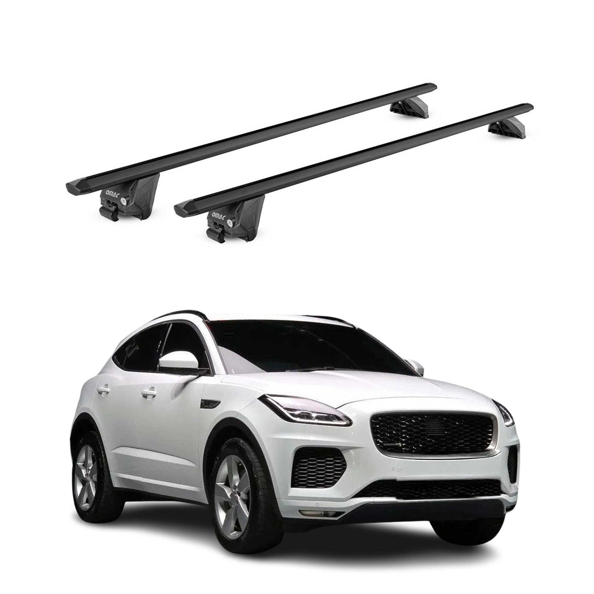Dachträger Grundtäger für Jaguar E-Pace 2018-2024 100kg Alu Schwarz 2 tlg ABE