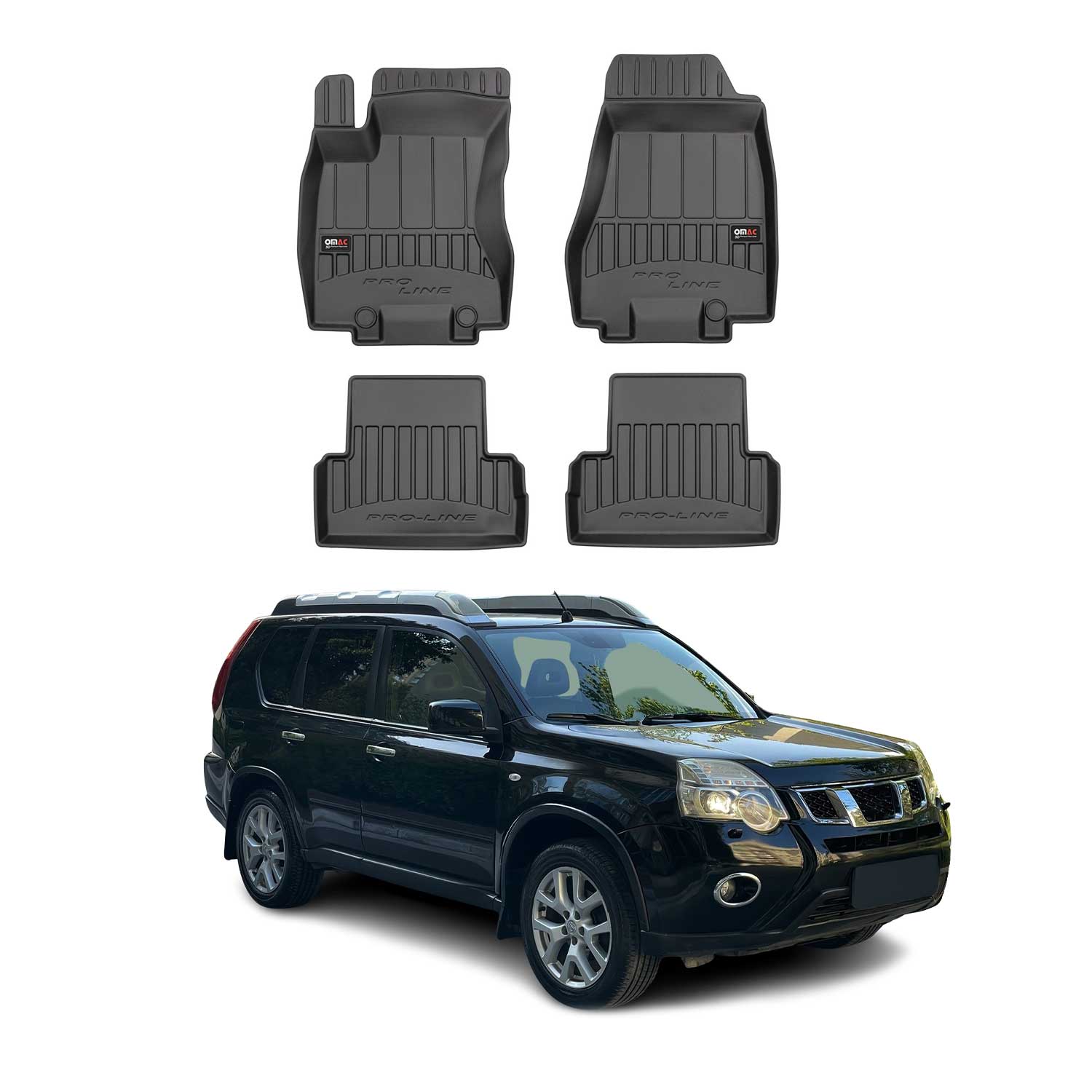 OMAC Gummi Fußmatten für Nissan X-Trail 2008-2013 Premium TPE Automatten 4tlg