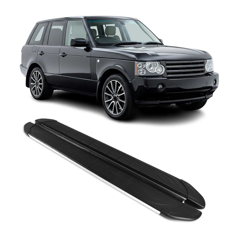 Trittbretter Seitenschweller für Range Rover Vogue 2001-2012 Alu Schwarz Grau