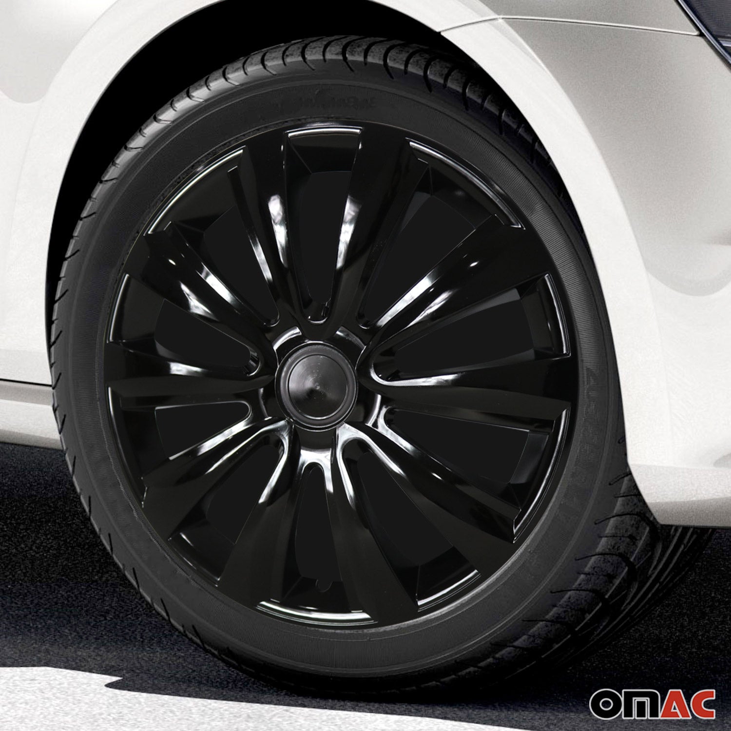 4x Radkappen Radzierblenden Radblenden Radkappensatz für Auto 16" Zoll Schwarz