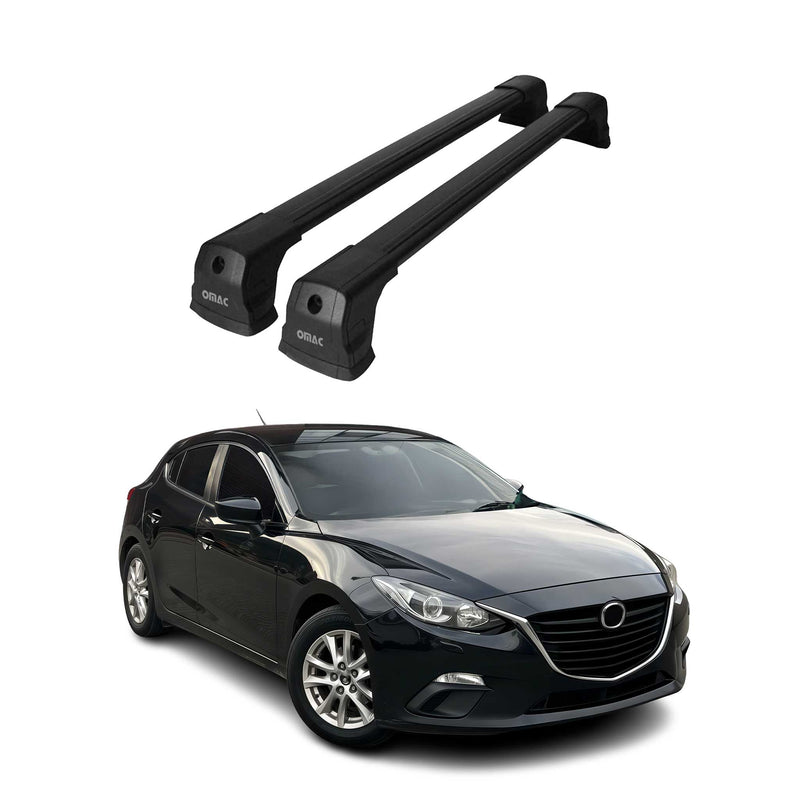 Dachträger Grundtäger für Mazda 3 BM Schrägheck Limo 2013-19 75kg Alu Schwarz 2x