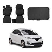 OMAC Fußmatten & Kofferraumwanne Set für Renault Zoe 2019-2024 Facelift Schwarz