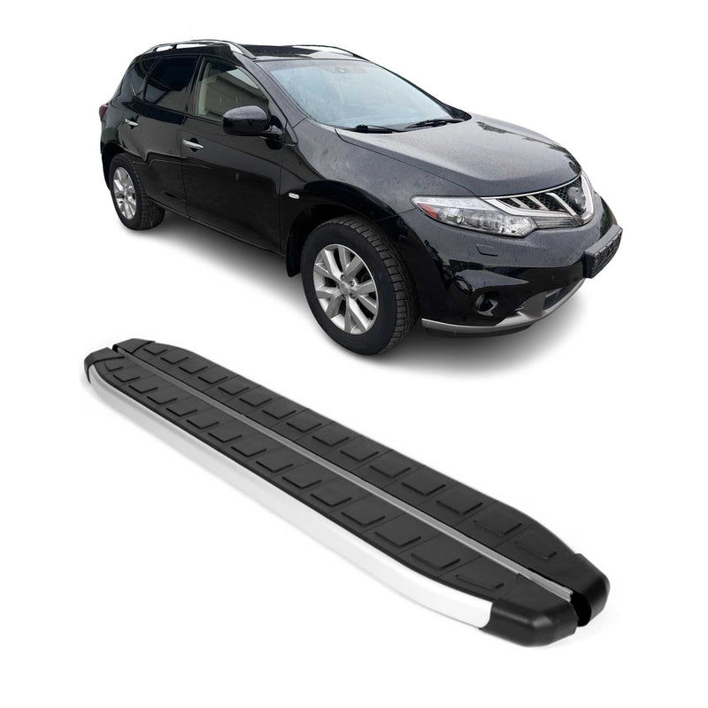 Seitenschweller Seitenbretter Trittbretter für Nissan Murano Z51 Alu Schwarz
