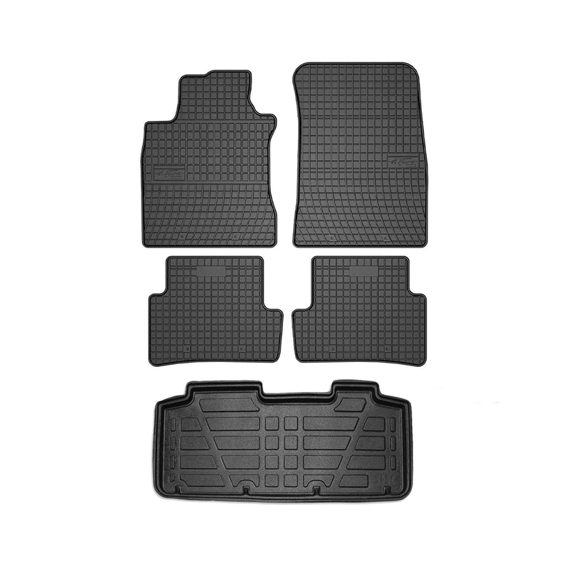 Fußmatten & Kofferraumwanne Set für Renault Modus 2005-2013 Gummi Schwarz 5x