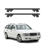 Dachträger Grundtäger für Mercedes C Klasse S202 1993-2000 Alu TÜV Schwarz 2tlg